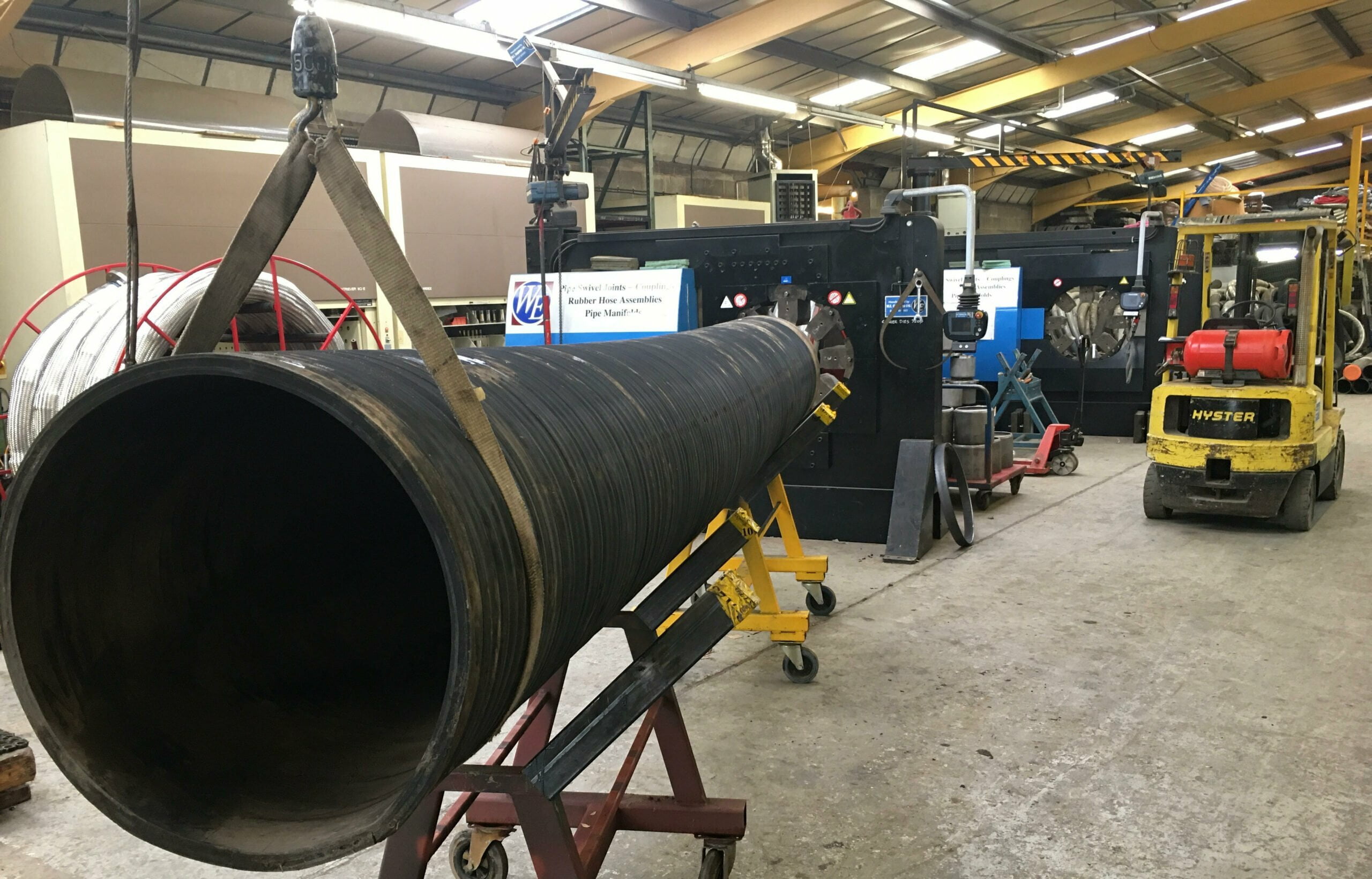 24 Inch Hose being loaded into machine
